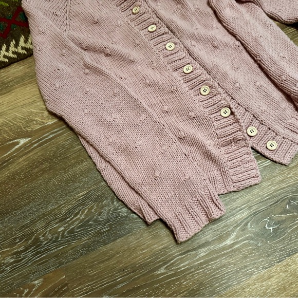 Handmade Bobble Sweater Sz M EUC 100% Cotton Dusty Pink - Picture 5 of 10